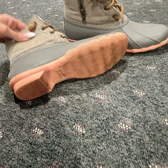 Sperry Charcoal and Tan Duck Boots - Picture 3 of 4